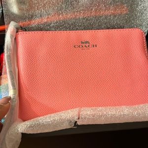 Coach “pink lemonade “ corner zip wallet